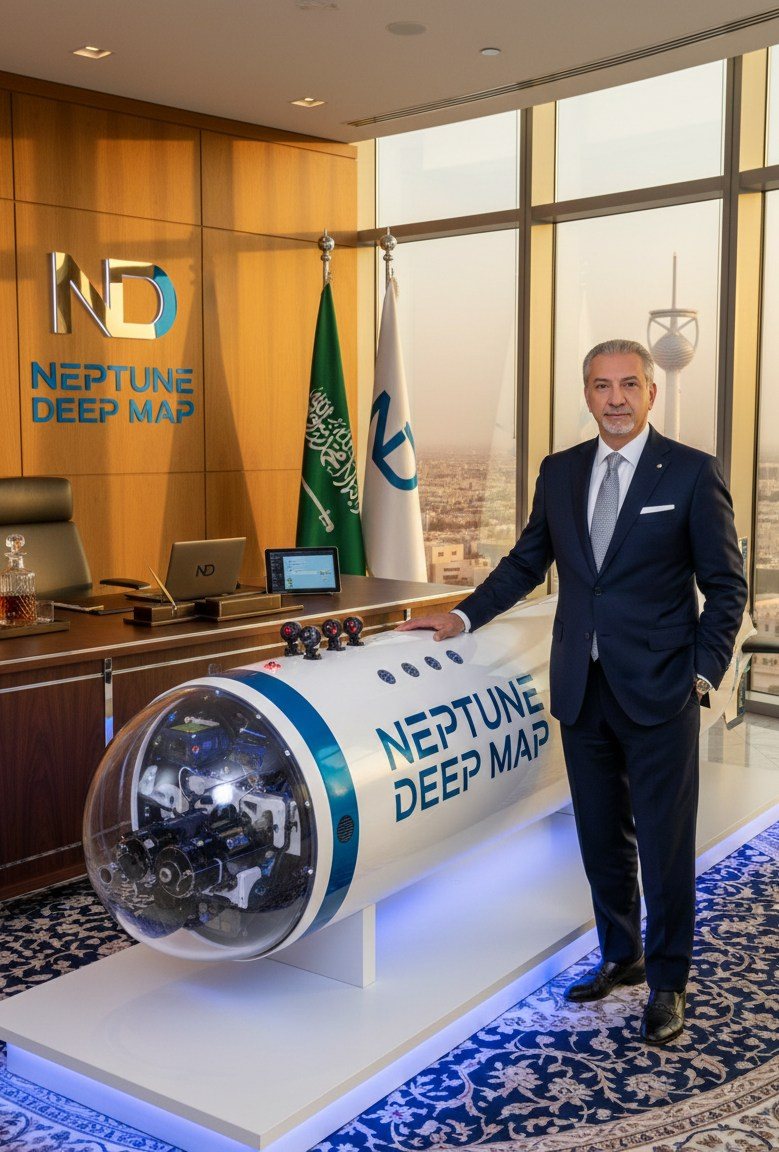 Eng. Subhi Azmi Al-Shakhsheer with the Neptune Deep Map vehicle